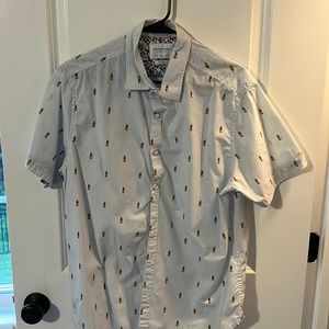 Denim and Flower Men’s Pineapple Seersucker Size L slim fit
